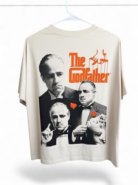 The Godfather Graphic Tee - Cream size Lrg short  Sleeve